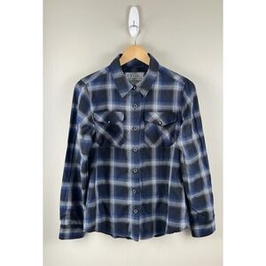 Women Dixxon Flannel Shirt‎ Sz M Blue Gray Suicidal Tendencies 5524GS
